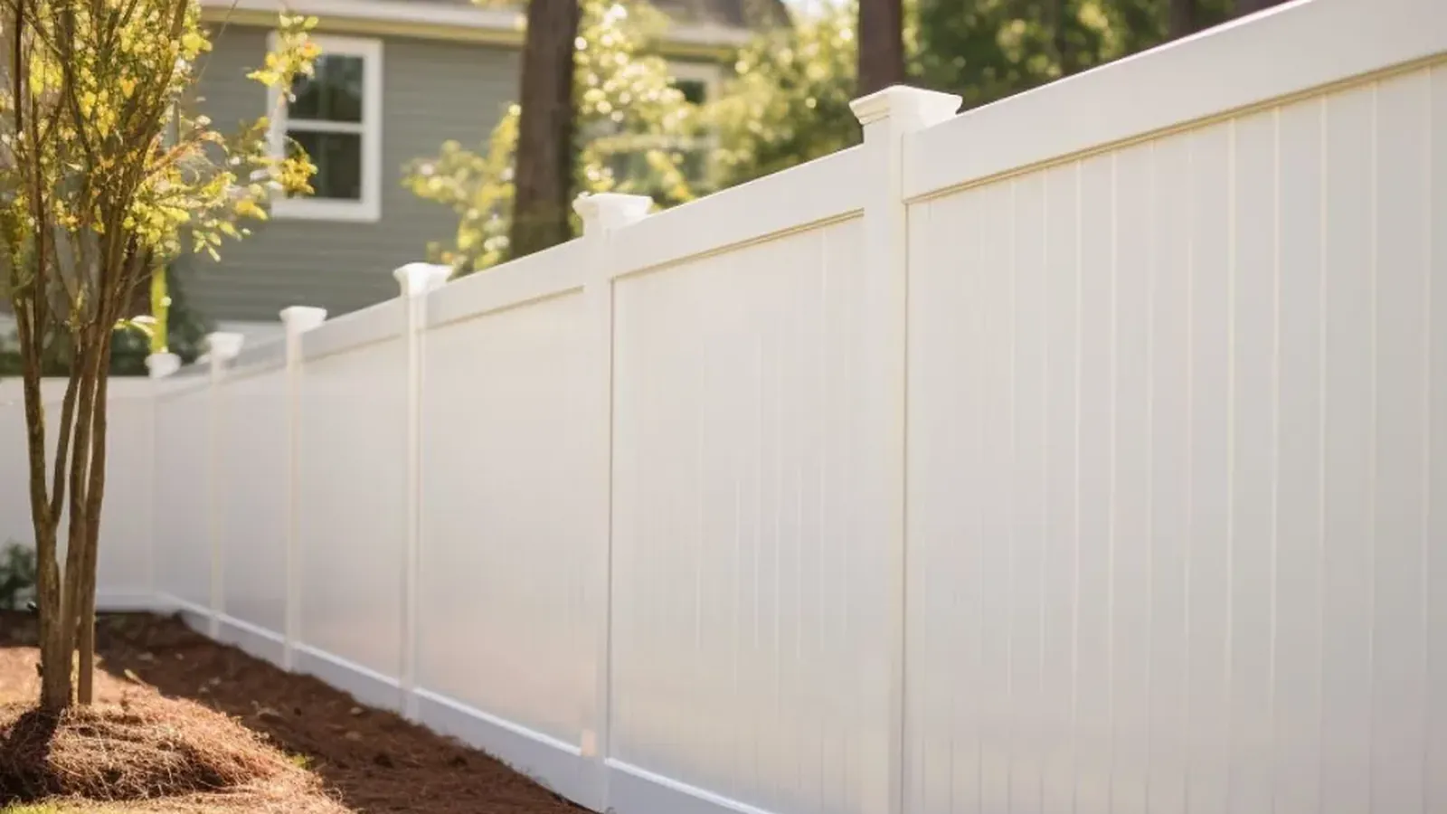Vinyl fence on a Dasher, Georgia residential lot