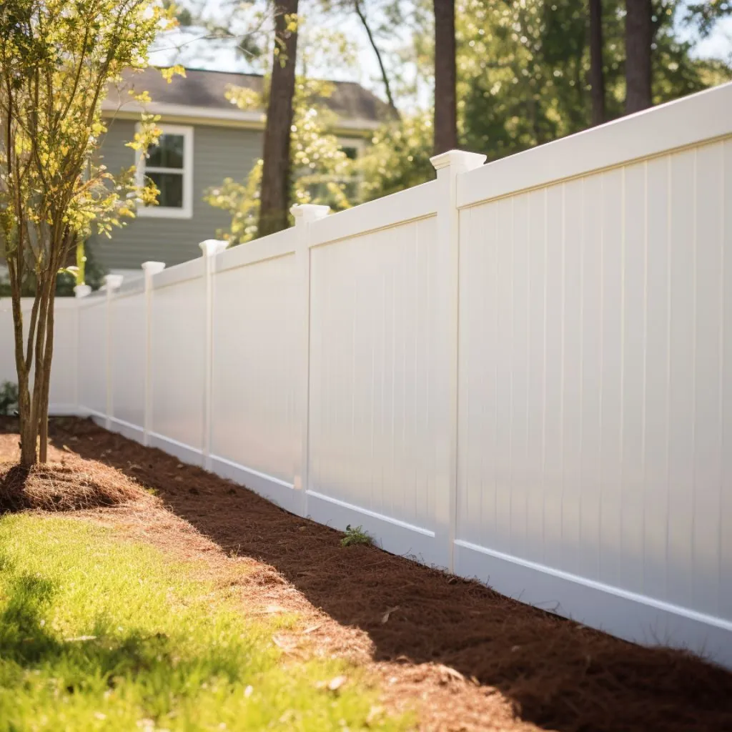 White vinyl privacy fence and walk gate on a flat Valdosta lot