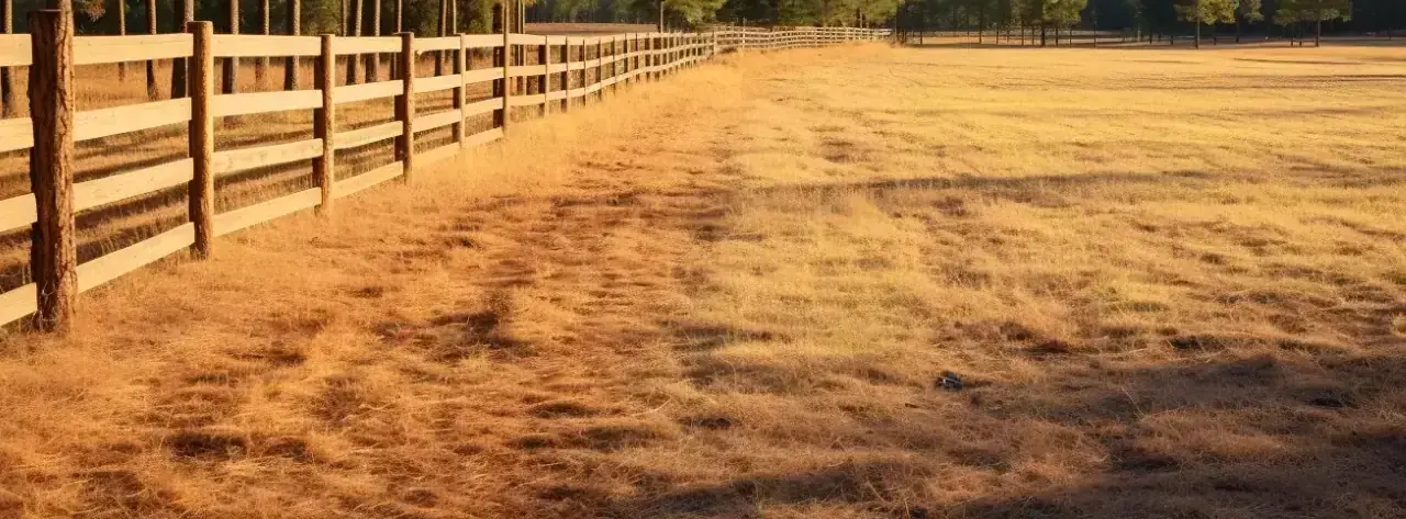 Close view of a new stained wood privacy fence on a Valdosta, Georgia lot